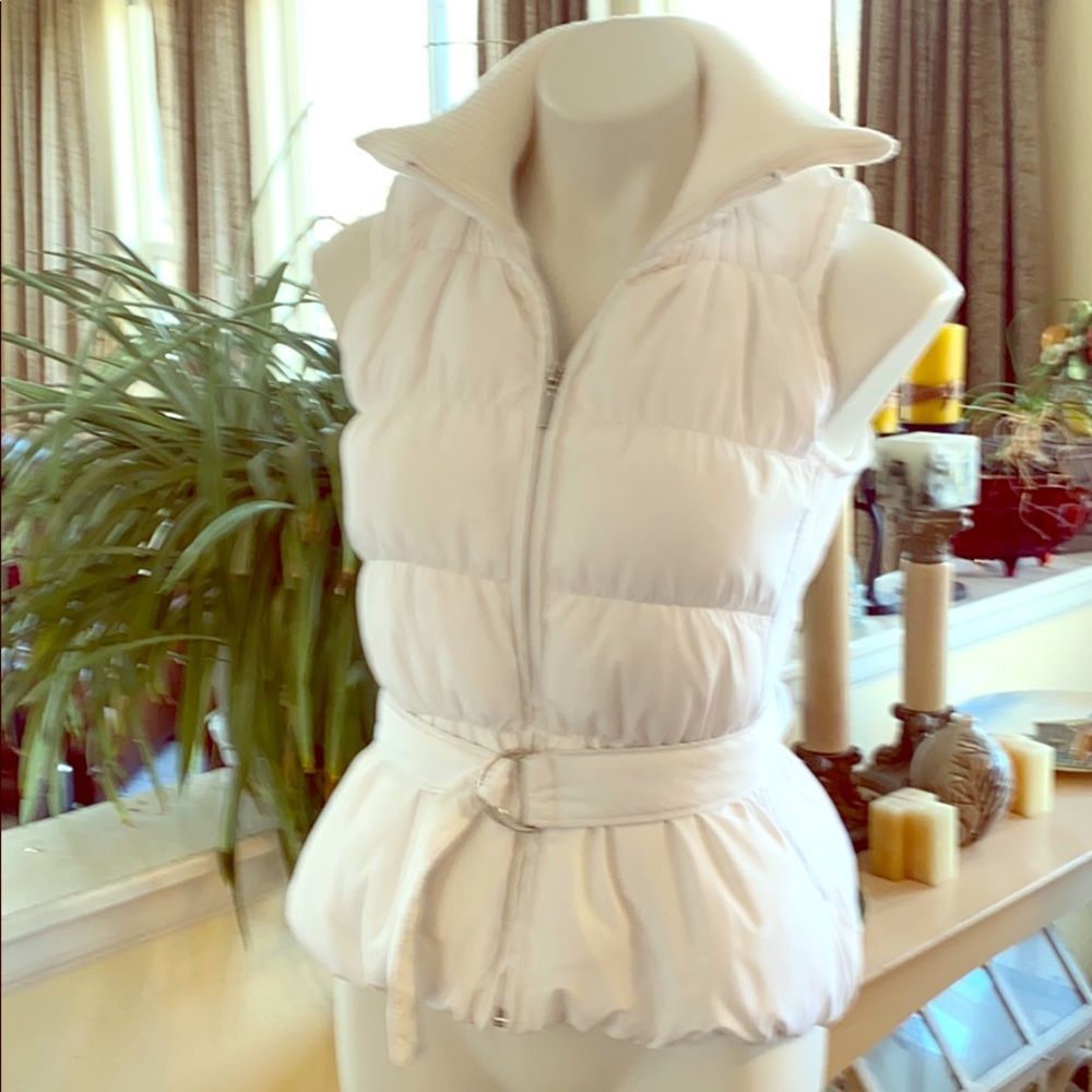 Cache’ White Puffer Vest Small